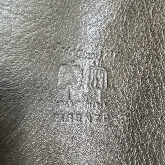 Via de Ginori Firenze Grey Leather Tulip Expandable Shoulder Bag. 10x15x7.5 - Picture 3 of 10